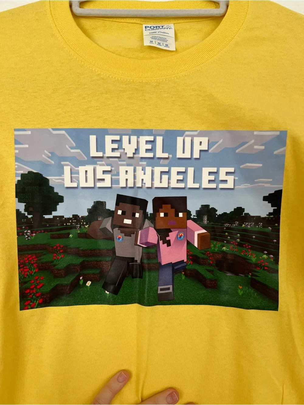 Port and Company Yellow 'Level Up Los Angeles' Kids Long-Sleeve Tee